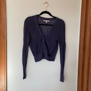 Open knit cropped cardigan